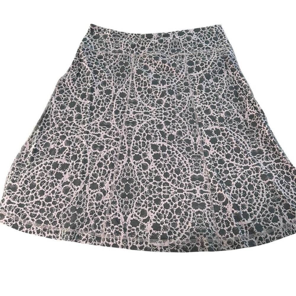 Patagonia Skirt Women’s Medium Kamala Festival Gray Pink Organic Cotton A-line